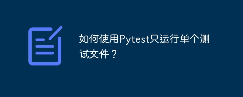 如何使用Pytest只运行单个测试文件？