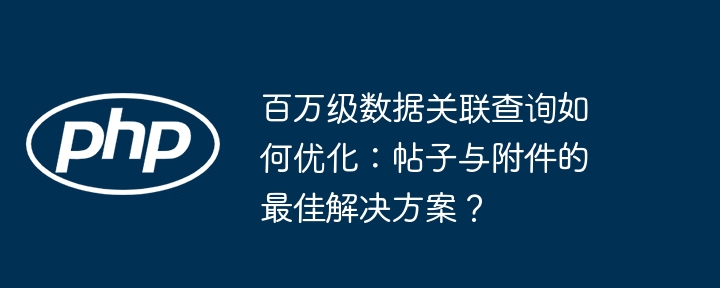 百万级数据关联查询如何优化：帖子与附件的最佳解决方案？