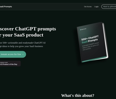 SaaS Prompts：500+ ChatGPT提示词，赋能您的SaaS业务