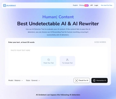 AI Undetect：AI 内容检测与人性化重写工具，规避检测，提升原创性