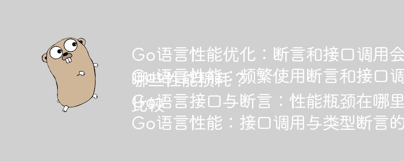 Go语言性能优化：断言和接口调用会降低性能吗？
Go语言性能：频繁使用断言和接口调用会带来哪些性能损耗？
Go语言接口与断言：性能瓶颈在哪里？
Go语言性能：接口调用与类型断言的性能比较