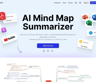 Mapify：AI驱动思维导图工具，快速转换文档、网页和视频内容