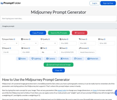 Midjourney Prompt Generator:打造完美图像提示词的AI工具