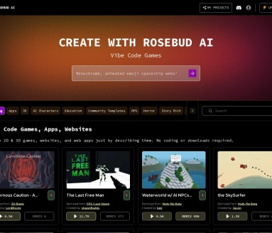 Rosebud AI：AI驱动的游戏开发平台，文本描述转化为游戏