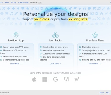 IcoMoonApp：图标字体、SVG、PDF和PNG生成器