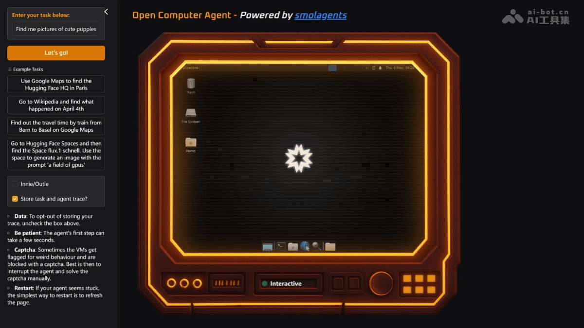 Open Computer Agent— Hugging Face 推出的免费云端 AI Agent 工具