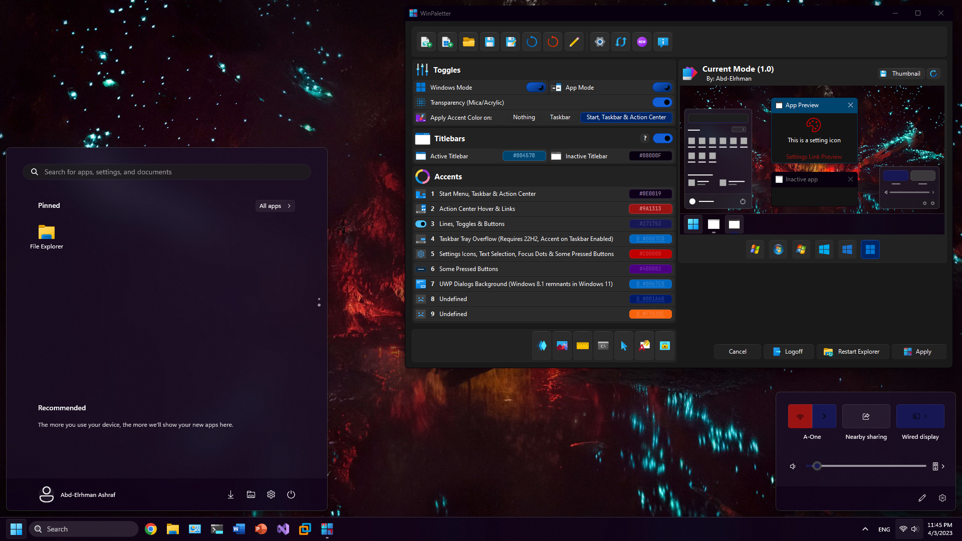 带有 WinPaletter 的高级 Windows 外观编辑器