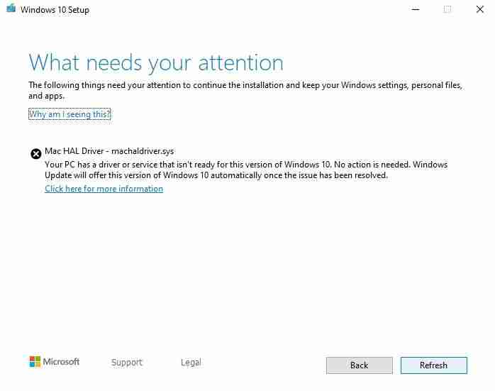 Win10 1903被阻止安装在旧款Mac设备上