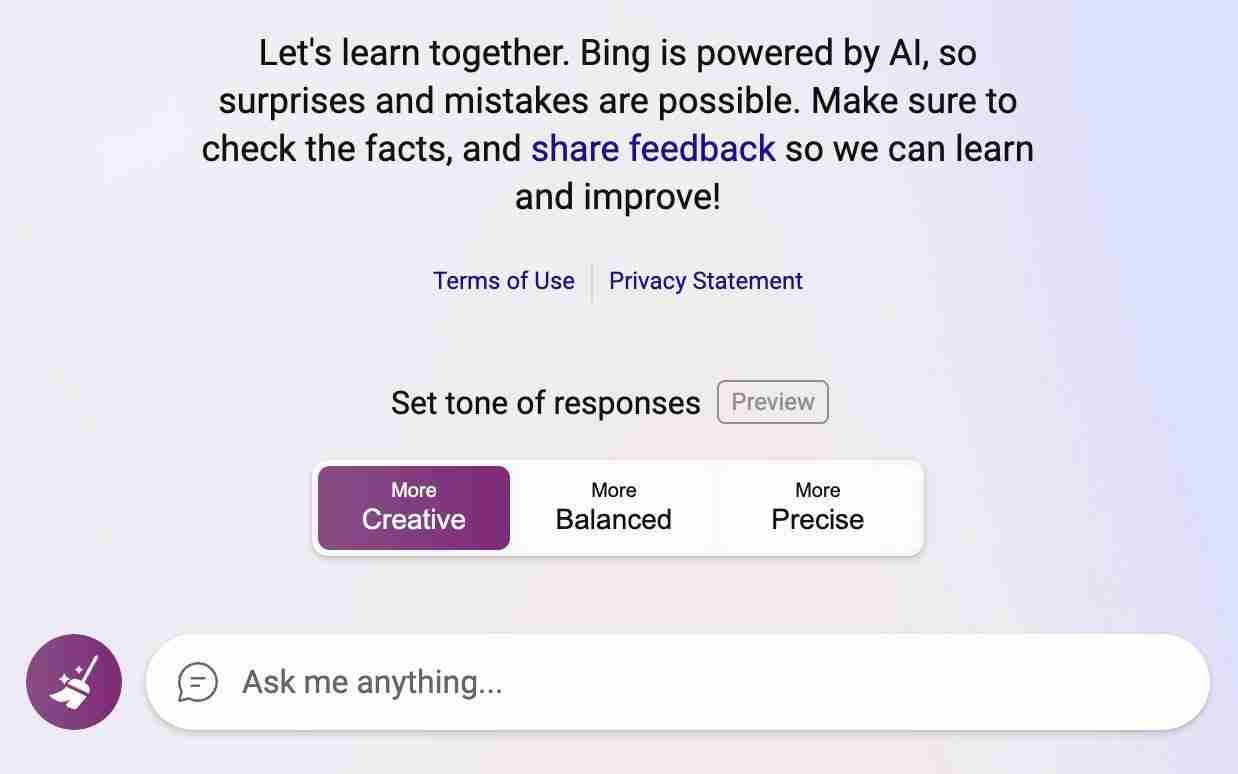 微软披露更多Bing Chat的新增功能 包括聊天次数统计表