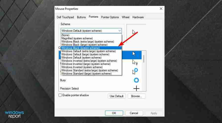 如何在Windows 11中将光标更改为暗模式？