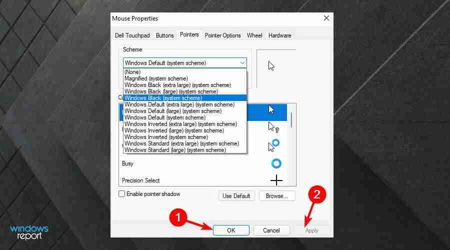 如何在Windows 11中将光标更改为暗模式？