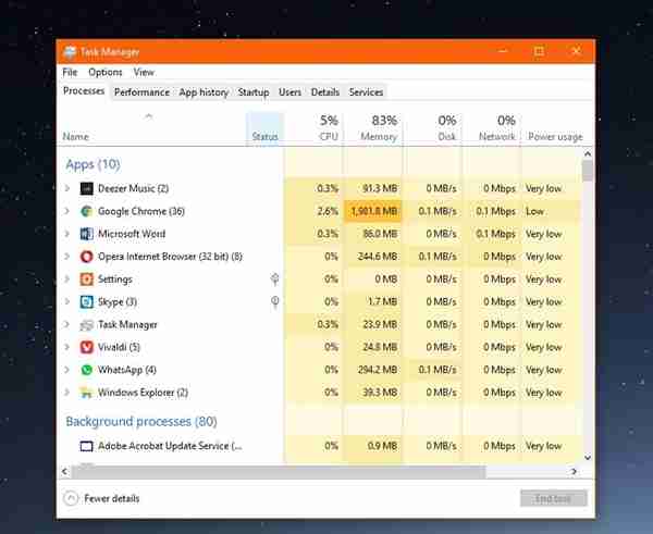 Win10 v1809已在预览通道完成对任务管理器CPU占用率不准的修复