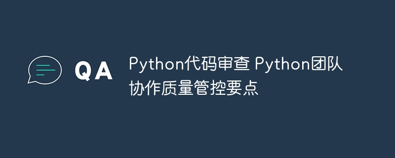 Python代码审查 Python团队协作质量管控要点