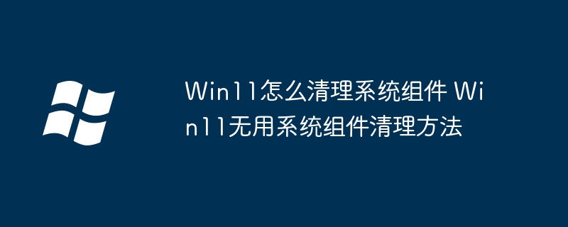 Win11怎么清理系统组件 Win11无用系统组件清理方法