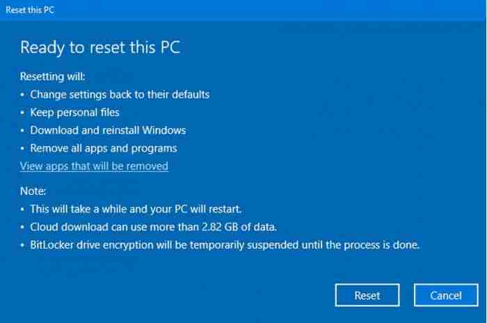 Win10云下载功能：没有U盘一样可以恢复重装