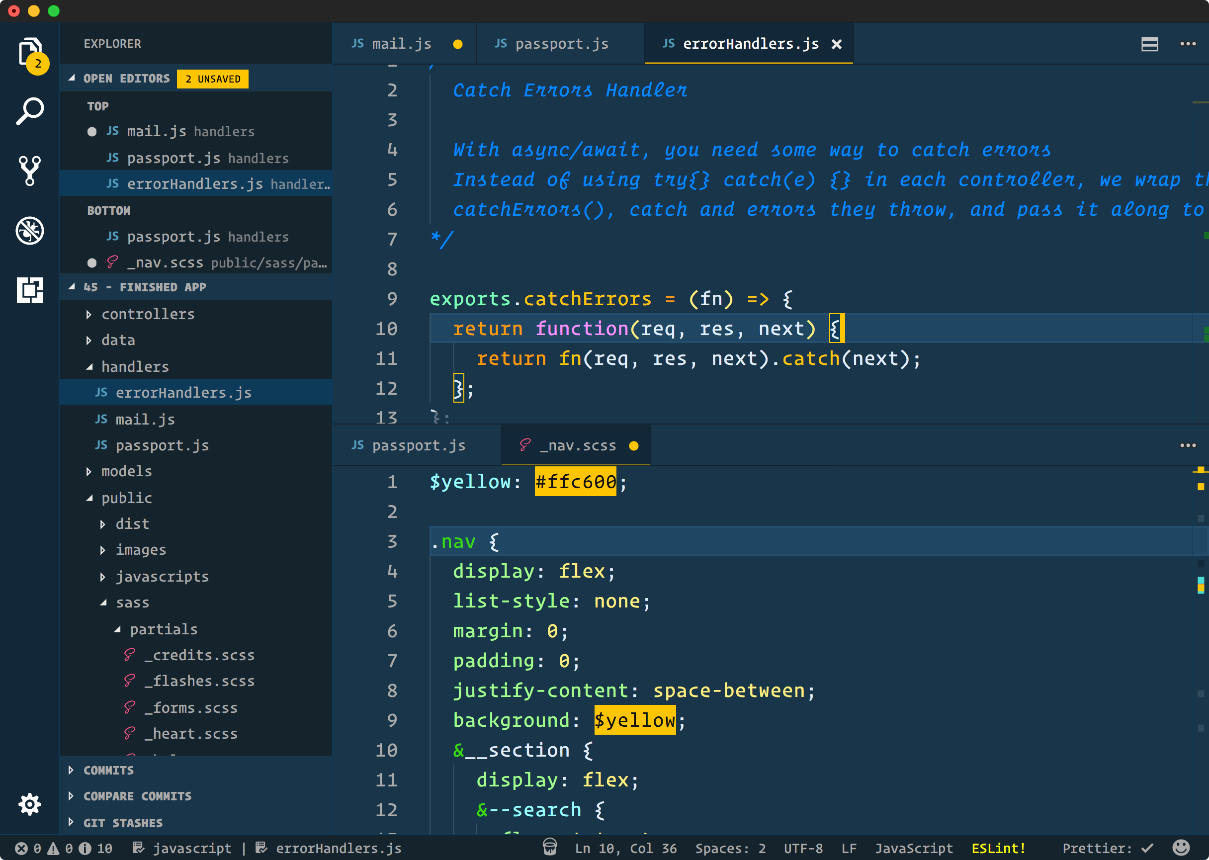 Cobalt2 Theme Preview