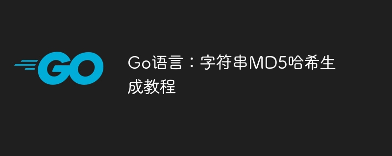 Go语言：字符串MD5哈希生成教程
