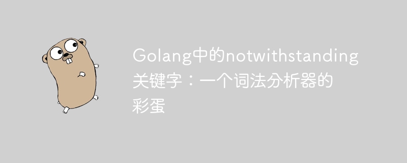 Golang中的notwithstanding关键字：一个词法分析器的彩蛋
