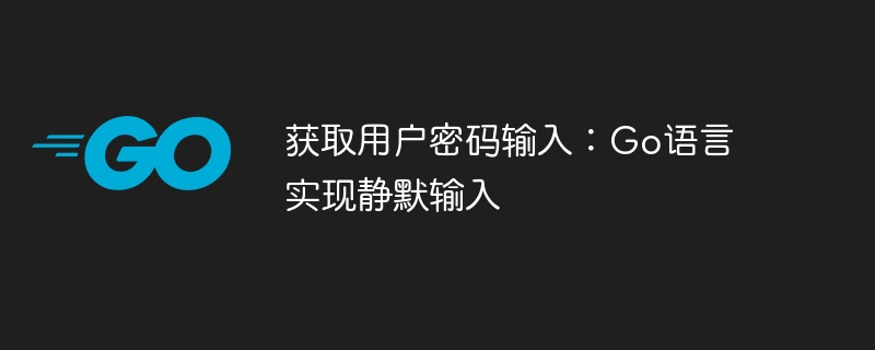 获取用户密码输入：Go语言实现静默输入