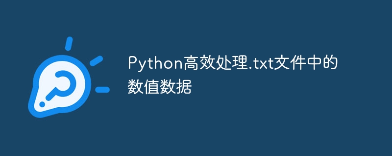 Python高效处理.txt文件中的数值数据