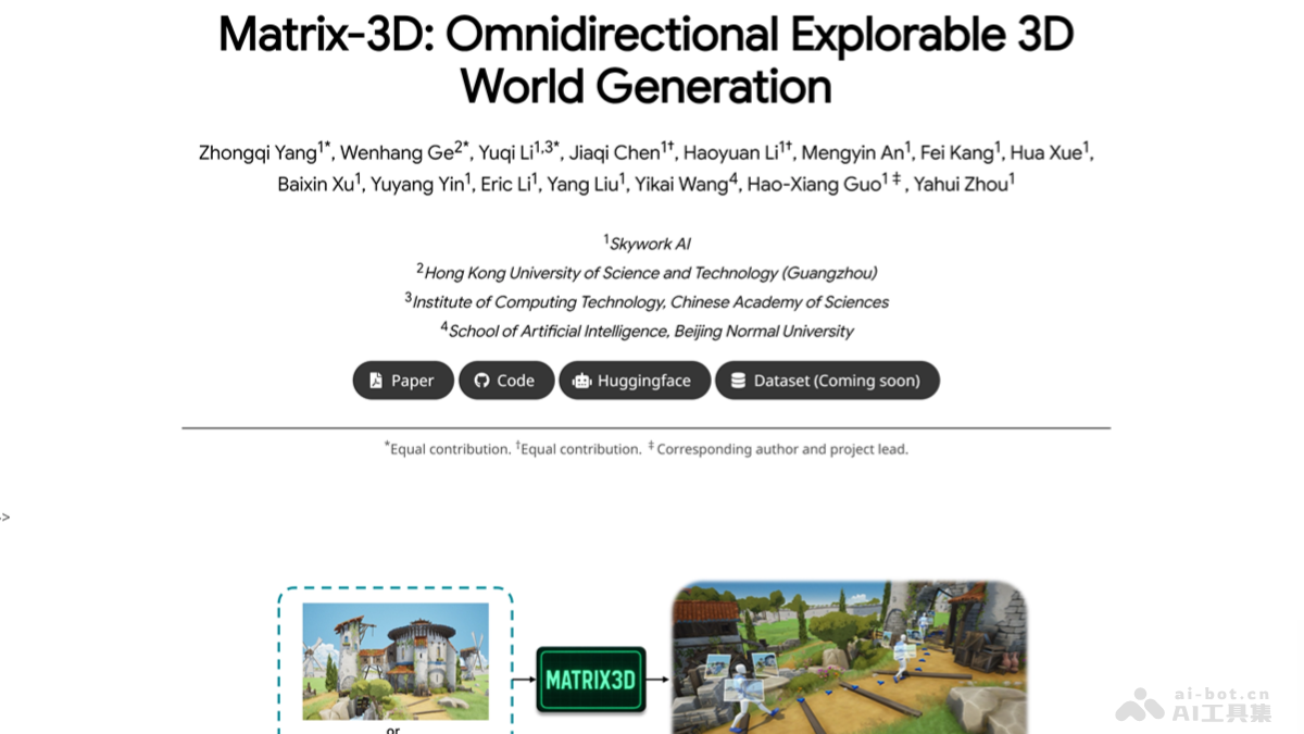 Matrix-3D— 昆仑万维开源的3D世界模型