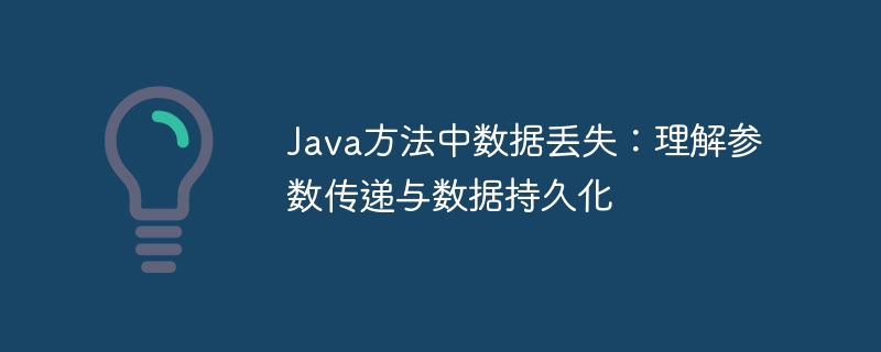 Java方法中数据丢失：理解参数传递与数据持久化
