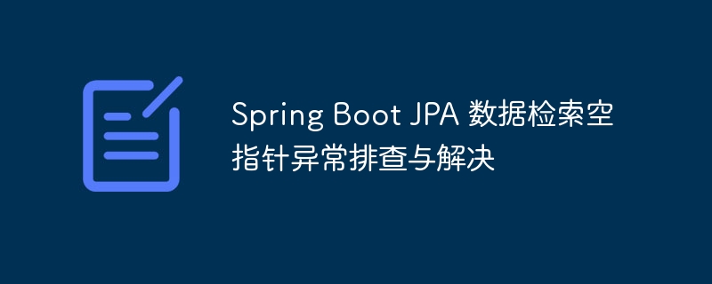 Spring Boot JPA 数据检索空指针异常排查与解决