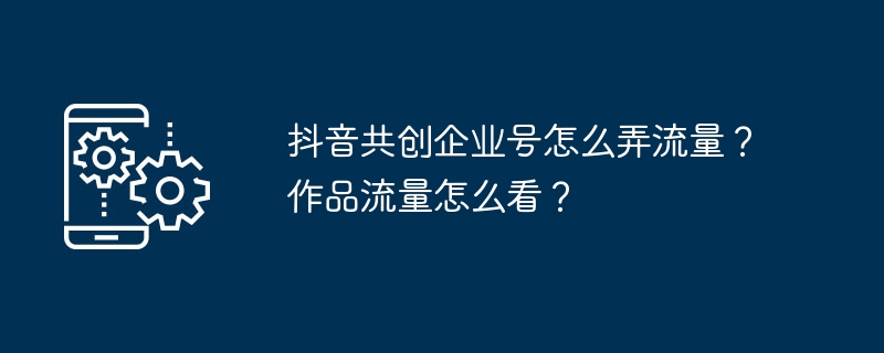 抖音共创企业号怎么弄流量？作品流量怎么看？