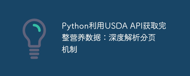 Python利用USDA API获取完整营养数据：深度解析分页机制
