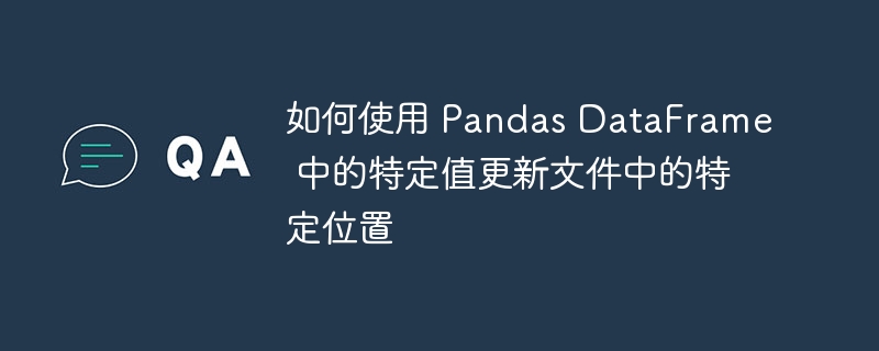 如何使用 Pandas DataFrame 中的特定值更新文件中的特定位置