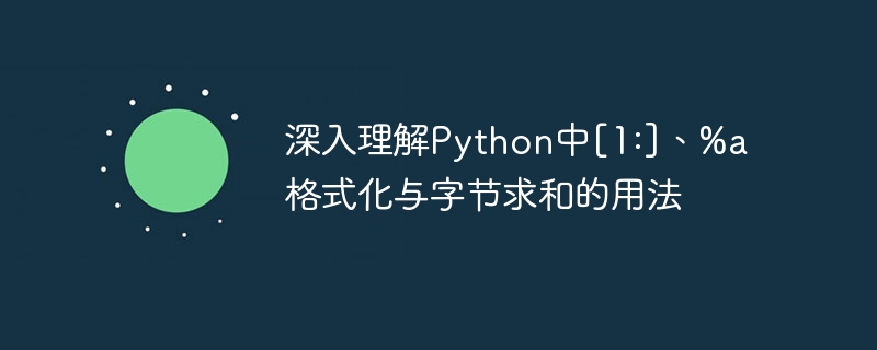 深入理解Python中[1:]、%a格式化与字节求和的用法