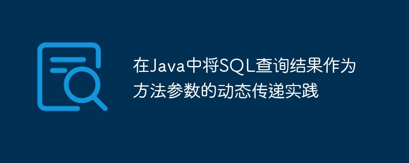 在Java中将SQL查询结果作为方法参数的动态传递实践
