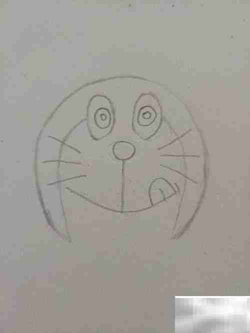 机器猫头像简笔画教程