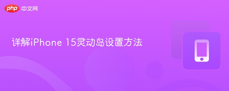 详解iPhone 15灵动岛设置方法