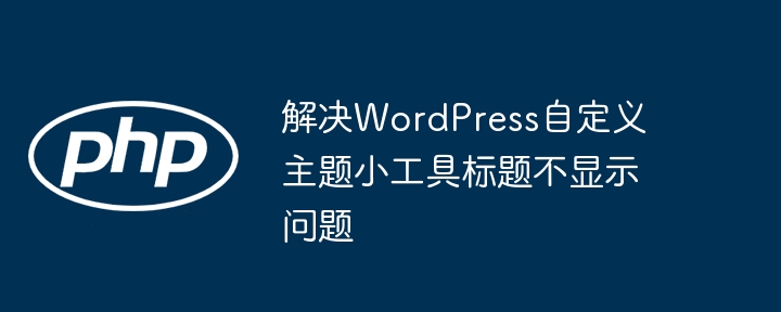 解决WordPress自定义主题小工具标题不显示问题

