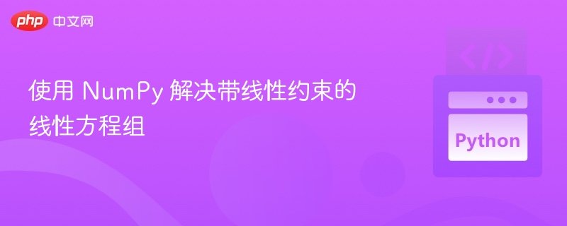 使用 NumPy 解决带线性约束的线性方程组