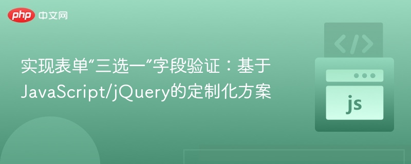 实现表单“三选一”字段验证:基于JavaScript/jQuery的定制化方案