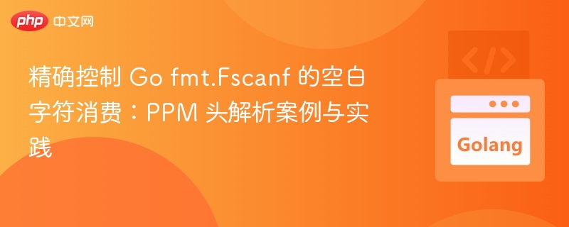 精确控制 Go fmt.Fscanf 的空白字符消费：PPM 头解析案例与实践