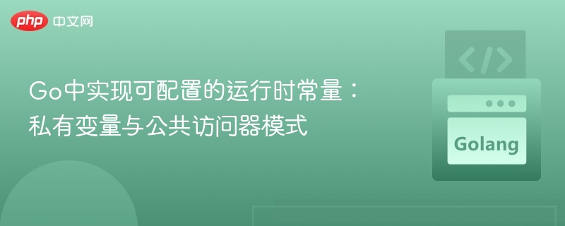 Go中实现可配置的运行时常量：私有变量与公共访问器模式
