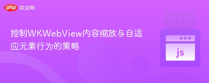 控制WKWebView内容缩放与自适应元素行为的策略