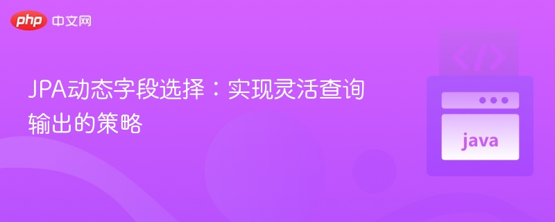 JPA动态字段选择:实现灵活查询输出的策略