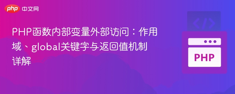PHP函数内部变量外部访问:作用域、global关键字与返回值机制详解