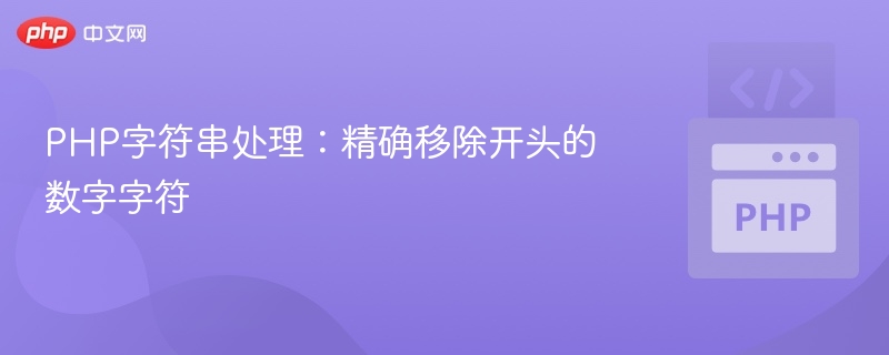 PHP字符串处理:精确移除开头的数字字符