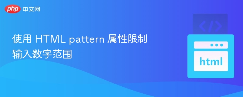 使用 HTML pattern 属性限制输入数字范围