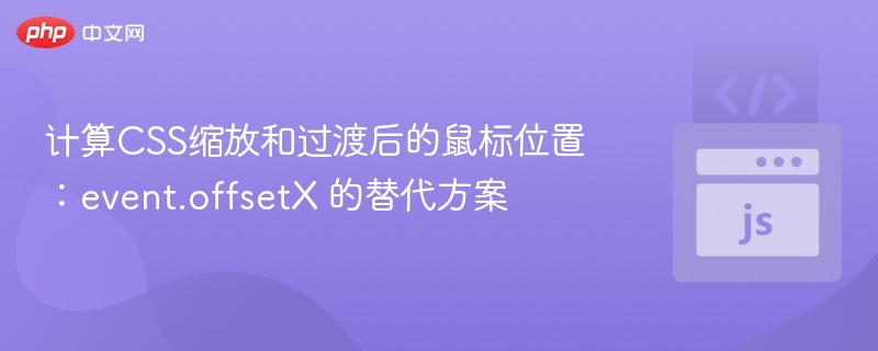 计算CSS缩放和过渡后的鼠标位置：event.offsetX 的替代方案
