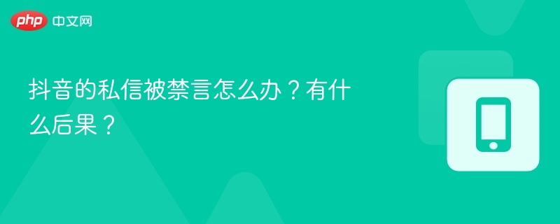 抖音的私信被禁言怎么办？有什么后果？