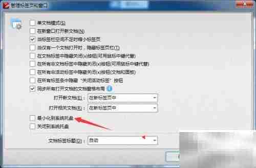 PDFXEdit最小化至托盘设置