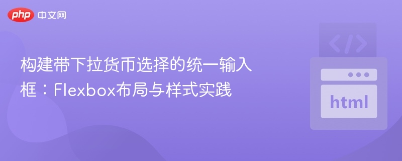 构建带下拉货币选择的统一输入框：Flexbox布局与样式实践
