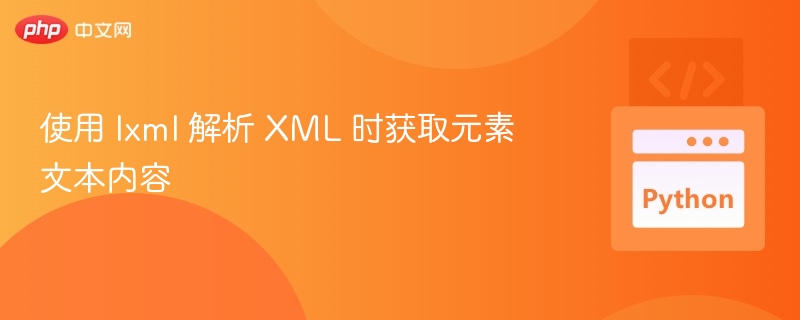 使用 lxml 解析 XML 时获取元素文本内容