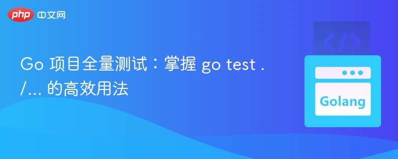 Go 项目全量测试:掌握 go test ./... 的高效用法